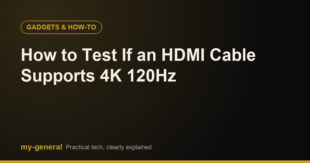 How to Test If an HDMI Cable Supports 4K 120Hz How to Test If an HDMI Cable Supports 4K 120Hz