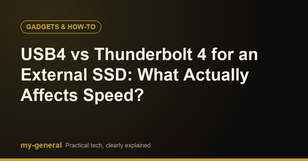 USB4 vs Thunderbolt 4 for an External SSD: What Actually Affects Speed? USB4 vs Thunderbolt 4 for an External SSD: What Actually Affects Speed?