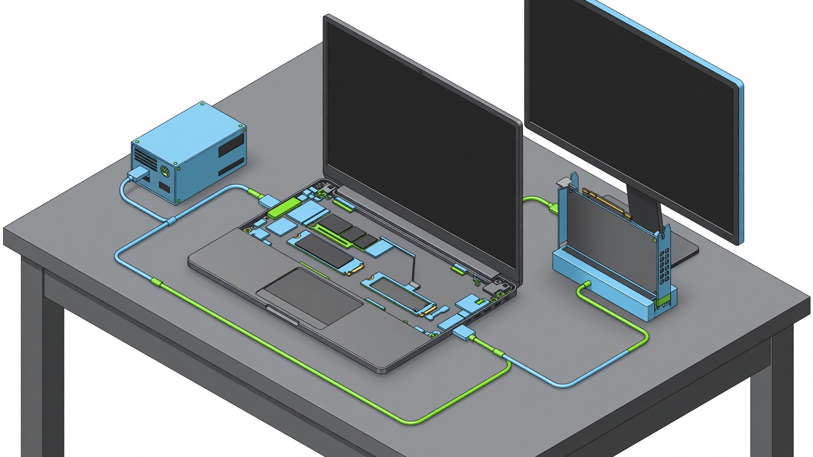 External GPU through laptop M.2 slot: check the boot drive before buying a dock